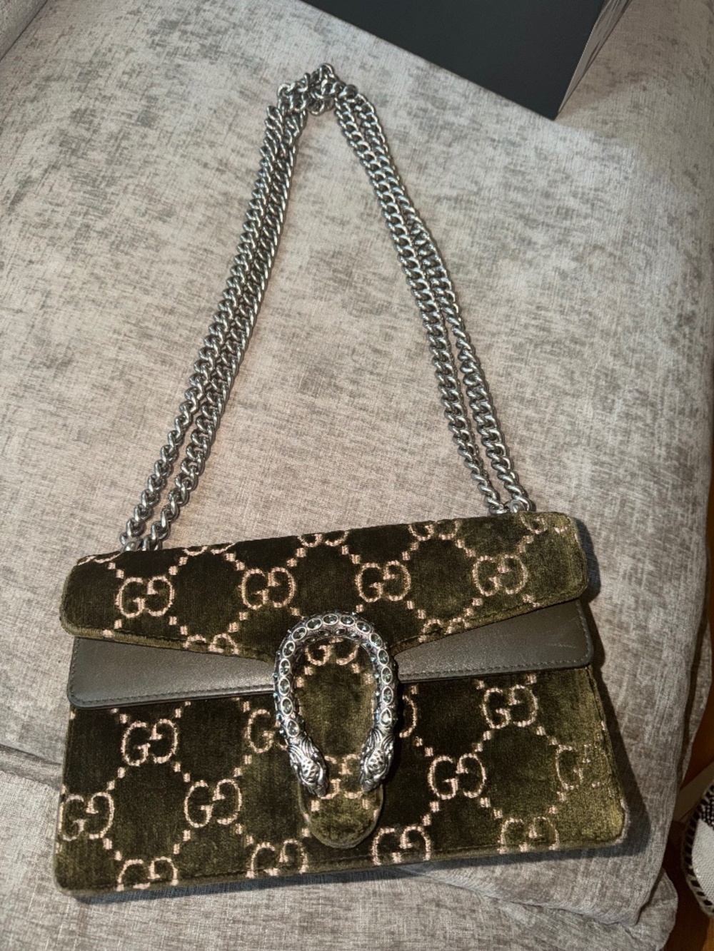Gucci Dionysus crystal Velvet Green medium shoulder crossbody